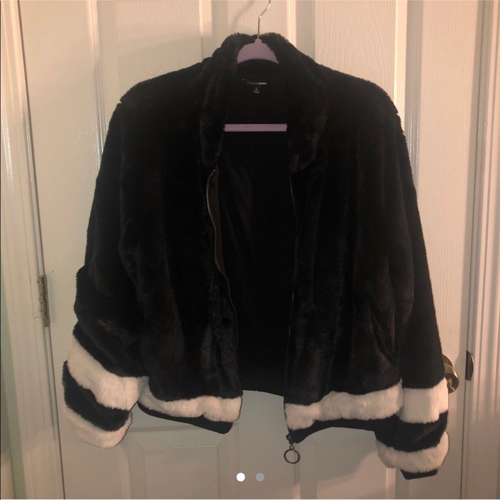 Black and White Fur Jacket